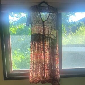 Papillon Blanc Multicolor Paisley Midi Dress